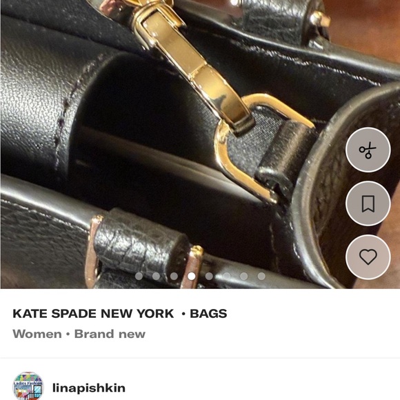 Kate Spade   Elegant Black Crossbody Bag Tote City Bag Peddle leather I - Picture 4 of 12